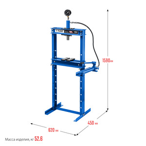 Гидравлический пресс ЗУБР Профессионал ПГН-12 12 т с гидронасосом и манометром, фото 8