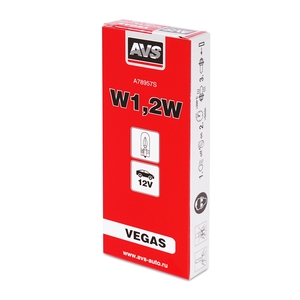 Автомобильная лампа AVS Vegas, W1,2W, 12 В, 1,2 Вт, 3200 К, цоколь W2.1x4.6d, 10 шт., фото 5