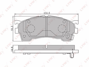 Колодки тормозные передние LYNXauto BD-5101. Для: Ford, Форд, Probe 93-98, Mazda, Мазда, 626 >97/MX-6 91> / Xedos 6 92>., фото 2