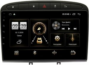 Штатная магнитола Peugeot 308 I, 408, RCZ I 2007-2017 LeTrun 4196-9120 на Android 10 (6/128, DSP, QLed) С оптическим выходом (черный глянец), фото 1