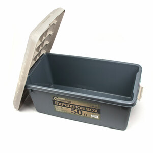 Ящик многофункц. особопрочный СЛЕДОПЫТ Expedition Box, 50 л, 700х360х320 мм, цв. графит/бежевый, фото 3