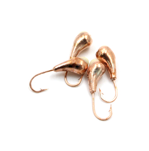Мормышка "ЯМАН" уралка с отв.,цв.COPPER PLATED, с фосф. пяткой, d 5, вес 1,0 г (уп. 5 шт.), фото 2