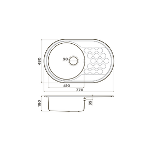Кухонная мойка Omoikiri Kasumigaura 77-IN нерж.сталь/нержавеющая сталь, фото 2