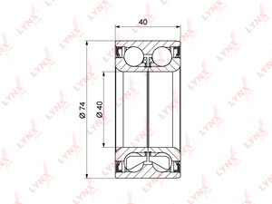 Подшипник ступицы передний (40x40x74) LYNXauto WB-1160. Для: Audi, Ауди A3 1.6-1.9D 96-03 / TT 1.8-3.2 99-06, Skoda, Шкода, Octavia(Октавия)(1U) 1.4-2.0 96-10, VW, Фольксваген, Golf(Гольф) IV 1.4-3.2., фото 2