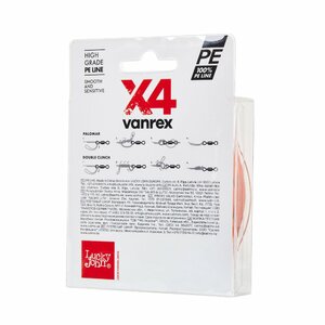 Леска плетёная Lucky John Vanrex х4 BRAID Fluo Orange 125/017, фото 4