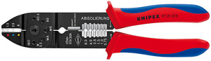 Пресс-клещи, 3 гнезда, изолированные кабельные наконечники: 0.5-6.0 мм², длина 230 мм KNIPEX KN-9721215, фото 1