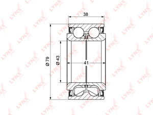Подшипник ступицы передний (41/38x43x79) LYNXauto WB-1123. Для: HONDA Civic V-VII 1.5-2.0D 93-05 / CR-V I 2.0 95-01 / HR-V 1.6 99>, фото 1