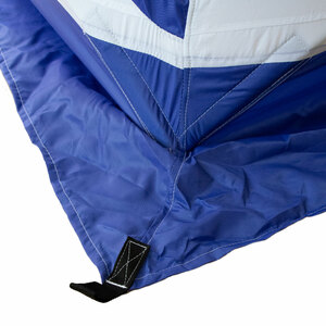 Палатка зимняя куб СЛЕДОПЫТ, 1,75х1,75, h-1,75м, S по полу 3,1 кв.м, 3 слоя, цвет синий/белый, фото 7