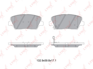 Колодки тормозные передние  LYNXauto BD-3630. Для: Hyundai, Хендай Elantra(Элантра) 1.6-1.6D 11> / i30(GD) 1.4-1.6 11>, Kia, Киа, Ceed(Сид) 1.4-1.6 12> / Cerato(Серато) 1.6-2.0 13> ., фото 2