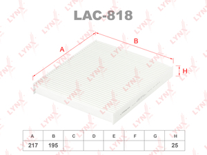 Фильтр салонный LYNXauto LAC-818. Для: CHRYSLER Sebring 07-10, DODGE Avenger 07> / Caliber 06> / Journey 09>, JEEP Compass/Patriot 06>, фото 1