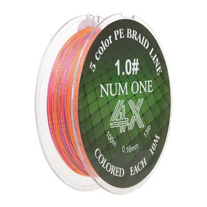 Шнур NUM ONE PE4X-100M 1.0#/0,165 mm Multi Colour Ryobi, фото 4