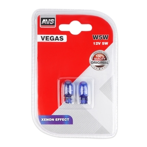 Автомобильная лампа AVS Vegas, W5W, 12 В, 5 Вт, 4200 К, цоколь W2.1x9.5d, 2 шт., фото 2
