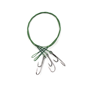 Поводок стальной NAMAZU Leader 1х7 Nylon Coated Green, d-0,48 мм, L-40 см, с живцовым крючком 4715 D, фото 2