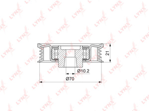 Ролик натяжной / приводной LYNXauto PB-5372. Для: MITSUBISHI Митсубиси Colt VI 1.3-1.5 02>, фото 1