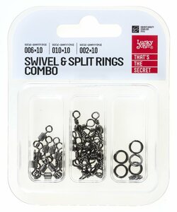 Вертлюги c кольцами заводными. LJ Pro Series SWIVEL & SPLIT RING COMBO Набор 30шт., фото 2