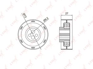 Ролик натяжной / ГРМ LYNXauto PB-1005. Для: AUDI 80 2.6-2.8 91-94 / A4 2.6-2.8 95-00 / A6 2.6-2.8 94-97 / A8 2.8 94-96, фото 1