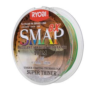 Шнур SMAP PE8X-100M 1.0# Multi Colour 0,165мм Ryobi, фото 5