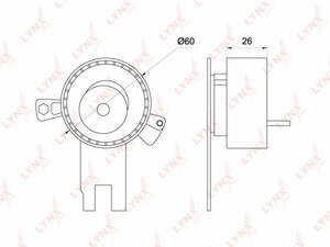 Ролик натяжной / ГРМ LYNXauto PB-1244. Для: FORD Kuga I 2.5 08> / Mondeo IV 2.5 07> / Galaxy/S-Max 2.5 06>, VOLVO C30 2.4-2.5 06> / S40 II 2.4-2.5 04> / S60 I-II 2.0-2.5 00> / S80 I-II 2.0-2.5 98> / XC60 I 2.5 14> / XC70 I-II 2.5 97> / XC90 I 2.5 02>, фото 1