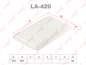 Фильтр воздушный LYNXauto LA-420. Для: MAZDA 2 1.3-1.5 07> / 3 1.4-1.6 03>, фото 1