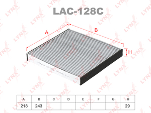 Фильтр салонный угольный LYNXauto LAC-128C. Для: TOYOTA Crown 00-03/Celsior 00-04/Soarer 01-05/Mark 00-04, LEXUS SC 01> / GS 00-03/LS 00> / RX 00-03, фото 1