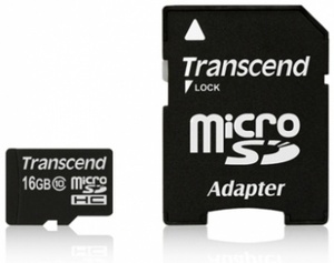 Карта памяти MicroSDHC 16GB Transcend Class10 (TS16GUSDHC10), фото 1