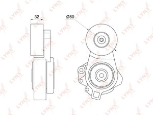Натяжитель / приводной LYNXauto PT-3287. Для: Mitsubishi, Митсубиси, Pajero(Паджеро) III-IV 3.0-3.8 00> / Pajero(Паджеро) Sport II 3.0-3.5 08>., фото 2