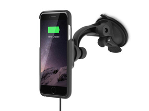 Комплект чехла и автомобильного беспроводного ЗУ XVIDA iPhone 7 Charging Car Kit Suction Cup Mount, черный, фото 1