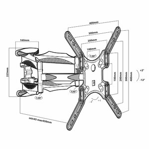 Настенный кронштейн для LED/LCD телевизоров TUAREX ALTA-407 BLACK, фото 28