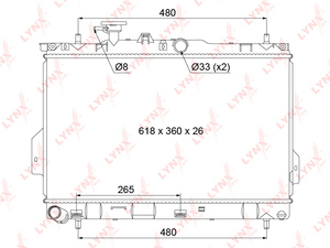 Радиатор охлаждения (технология пайки) MT LYNXauto RB-1065. Для: Hyundai, Хендай Matrix 1.6-1.8 01-10., фото 3