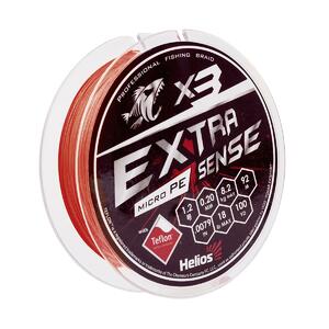 Шнур Extrasense X3 PE Red 92m 1.2/18LB 0.2mm (HS-ES-X3-1.2/18LB) Helios, фото 2