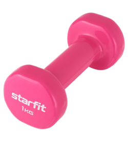 Гантель виниловая Starfit DB-101 1 кг, розовый, фото 1