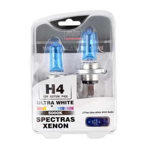 Газонаполненная автомобильная лампа AVS SPECTRAS, H4, 12 В, 65/75 Вт, 5000 К, цоколь P43t, 2 шт. + 2 (W5W), фото 3