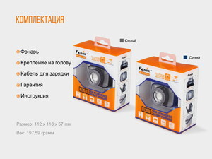 Налобный фонарь Fenix HL40R Cree XP-LHIV2 LED серый, фото 23