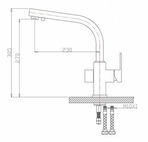 Смеситель для кухни ZORG Sanitary 311 YF хром, фото 2