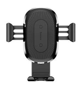 Держатель с беспроводной зарядкой Baseus Wireless Charger Gravity Car Mount Black, фото 3