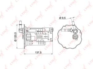 Фильтр топливный погружной LYNXauto LF-967M. Для: MAZDA 323(BJ) 1.4-2.0 98-04, фото 1