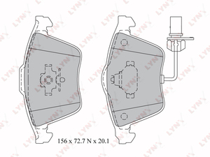 Колодки тормозные передние LYNXauto BD-1217. Для: Audi, Ауди A4 1.0-3.0TD 04-07/ A6 2.0-3.2 04> / A8 3.7-4.2 02-10., фото 2