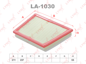 Фильтр воздушный LYNXauto LA-1030. Для: BMW БМВ 1(F40) 1.4-2.0 19> / X1(F48) 2.0 15> / X2(F39) 1.5-2.0 18>, фото 1