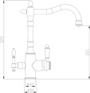 Смеситель для кухни ZORG Steel Hammer (SH 812 BLACK BR) бронза чёрная, фото 2