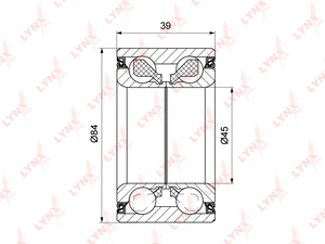 Подшипник ступицы передний/задний (39x45x84) LYNXauto WB-1162. Для: MERCEDES-BENZ Vito(W638) 2.0-2.8 96-03, фото 1