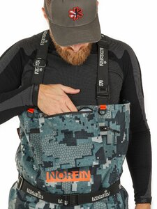 Полукомбинезон забродный Norfin PILOT CAMO BOOTFOOT р.44-L-S с сапогами резина, фото 6