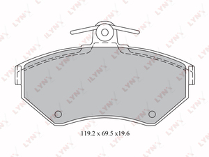 Колодки тормозные передние LYNXauto BD-1214. Для: Audi, Ауди A4(B5) 1.6-1.9TD(LUC) 97-00, VW, Фольксваген, Passat(Пассат)(B5) 1.6-1.9TD 96-05., фото 2