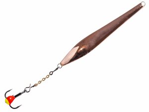 Блесна вертикальная зимняя Lucky John DOUBLE BLADE с цепочкой и тройником 45 мм CS блистер, фото 2