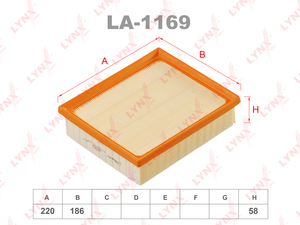 Фильтр воздушный LYNXauto LA-1169. Для MITSUBISHI Митсубиси Eclipse Cross 1.5 17>, фото 1