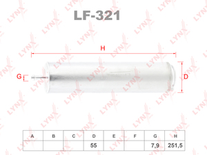 Фильтр топливный LYNXauto LF-321. Для: BMW 1(E81/E87) 2.0D 07> / 3(E46) 3.0D 02> / 5(E60/F10) 2.0D-3.0D 05> / 6(E63/F13) 3.0D 07> / 7(E65/F01) 3.0D-4.4D 02> / X3(E83) 2.0D-3.0D 04> / X5(E70/F15) 3.0D 07> / X6(E71/E72/F16) 3.0D 08>, фото 1