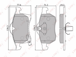 Колодки тормозные передние LYNXauto BD-5904. Для: Opel, Опель, Astra(Астра) G 1.8-2.0D >05/Zafira(Зафира) A., фото 2