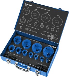 ЗУБР 11шт, набор коронок биметаллических(14,20,22,25,30,35,40,51,60,64,67), 29531-H11, фото 1