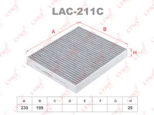 Фильтр салонный угольный LYNXauto LAC-211C. Для NISSAN Ниссан Skyline 11>, фото 1