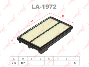 Фильтр воздушный LYNXauto LA-1972. Для: HONDA Accord IX 3.0-3.5 13>, фото 1