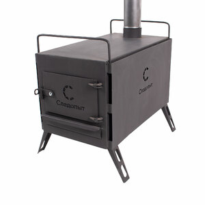 Печь дровяная Следопыт Heavy большая (с экранами, угловыми трубами и грибком), фото 3